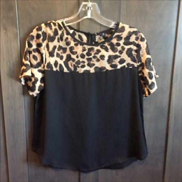 2 left! Chic Leopard & Black Top - Picture 3 of 5